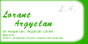 lorant argyelan business card