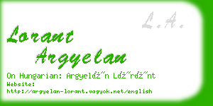 lorant argyelan business card